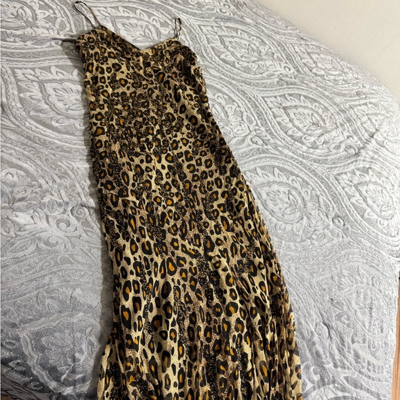 Vintage Sean Collection 100% Silk Leopard Print Maxi Dress – Size M - Picture 9 of 13
